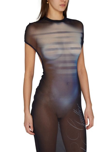 JEAN PAUL GAULTIER Male プリント入り メッシュ製 ロングドレス - Image 4