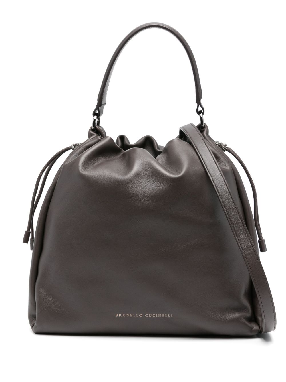 Brunello Cucinelli Bucket Mellow Leather Handbag - Image 4