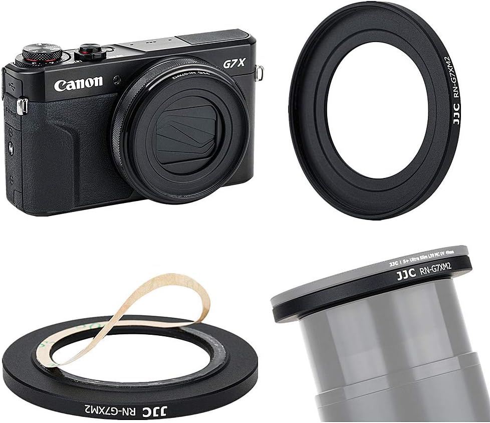 JJC Filter Adapter + Lens Cap Kit for Canon PowerShot G7X Mark III II G7XM3 G7XM2 G7X G5X