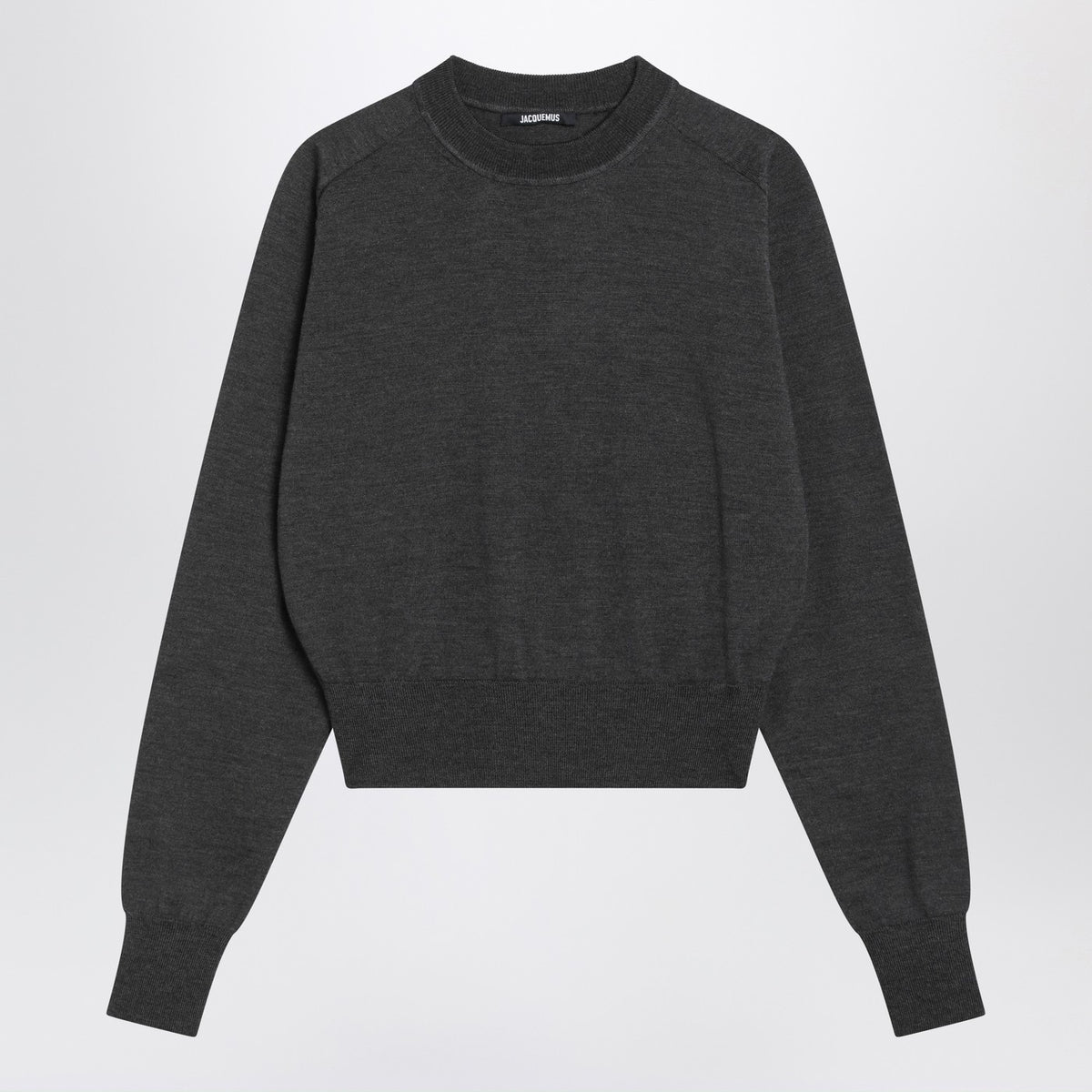 Jacquemus Jacquemus Grey Wool Sweater With Logo Embroidery - Image 4