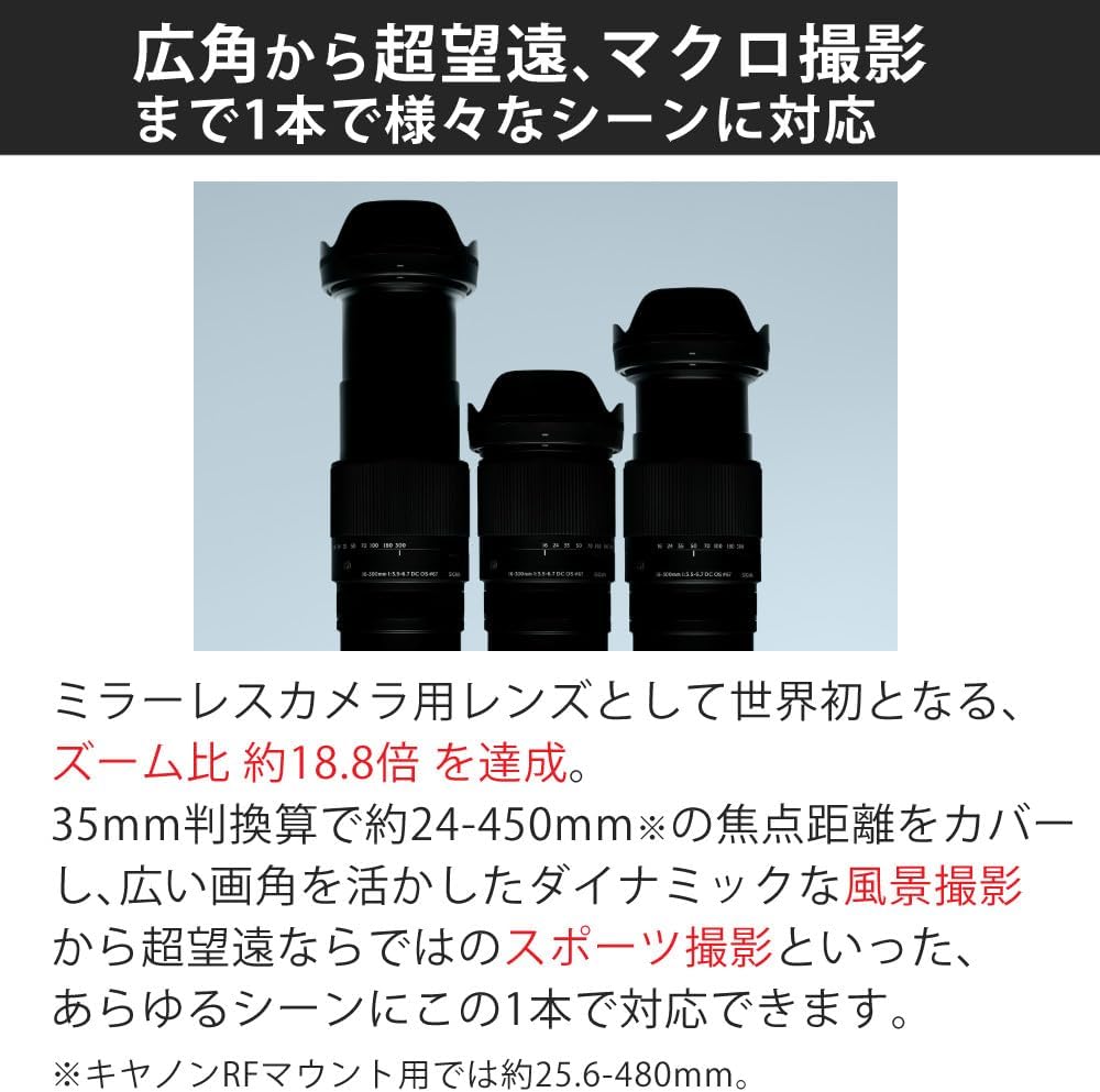 Sigma 16-300mm F3.5-6.7 DC OS(C) for Canon RF & Marumi Lens Protection Filter Set