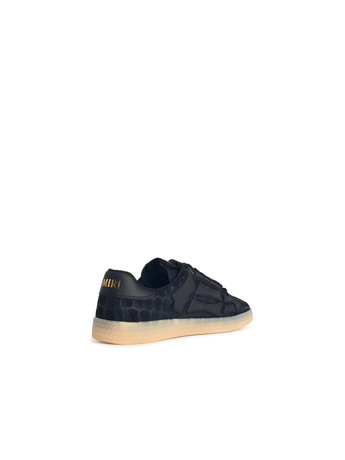 Amiri Amiri 'Croc Bones' Black Suede Sneakers - Image 4