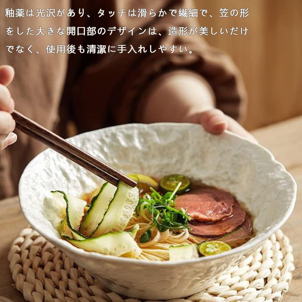 FADZECO Ramen Dong Bowl Bowl Salad Plate Rice Bowl Soup Bowl Miso Soup Bowl Instant Ramen Soup Bowl Ramen Bowl Stylish Scandinavian Large Ramen Bowl Heat Resistant Microwave Dishwasher Safe Udon