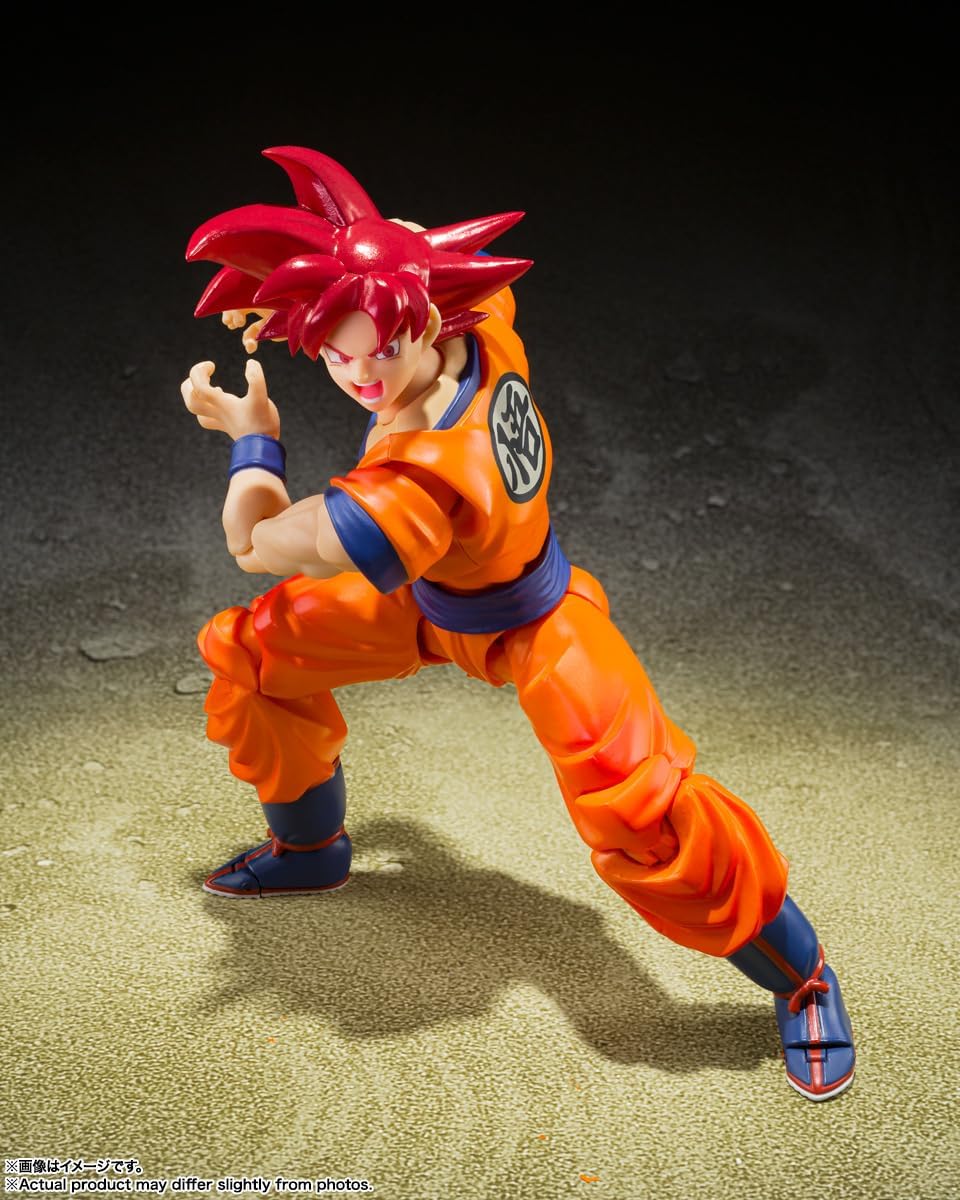 S.H. Figuarts Dragon Ball Super Super Saiyan God Son Goku - Saiyan God Brings Right Heart - Approx. 5.5 inches (140 mm), PVC & ABS Painted Action Figure