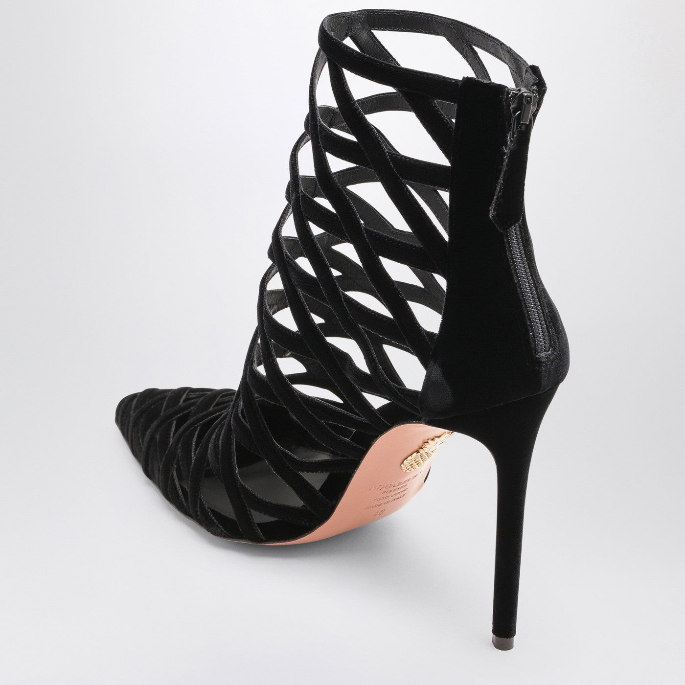 Aquazzura Black PerforatedDécolletéとZip - Image 4