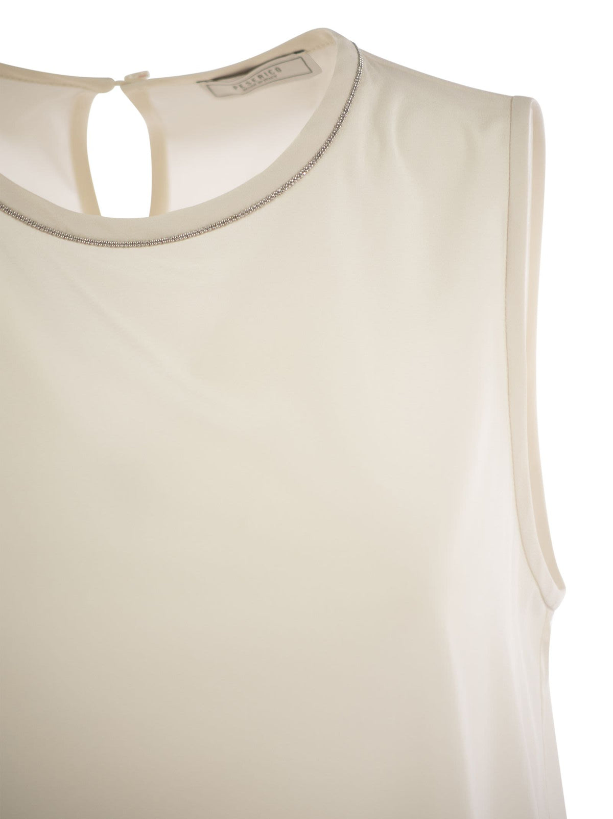 Peserico ペセリコストレッチシルククレープデチーントップ - Image 5