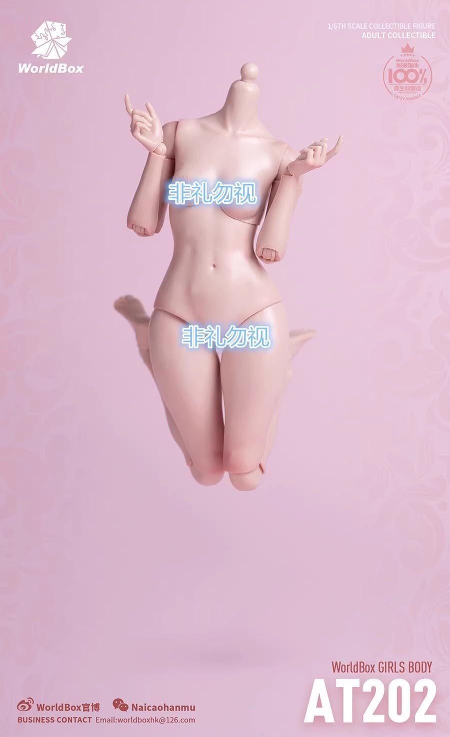 TOYBARJAPAN Worldbox AT202 1/6 Scale Action Figure, White Skin, Pale Skin, Chubby Edition, Asian Female Body
