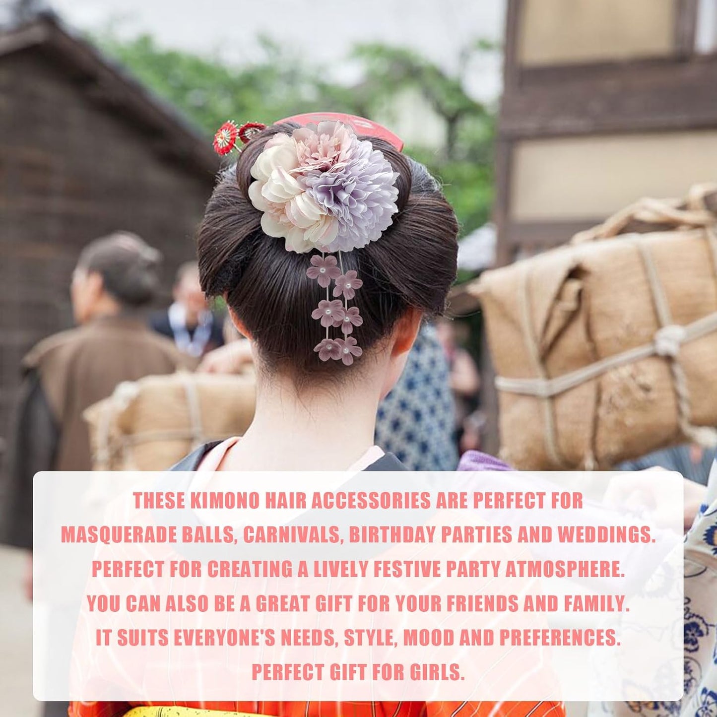 Japanese Style Kimono Hair Ornament, Yukata, Graduation Ceremony, Coming-of-Age Ceremony, Wedding, Shichi-Go-San Party, Thank You Party, New Year, Fireworks Display, Flowers, Dry Flowers, Hair