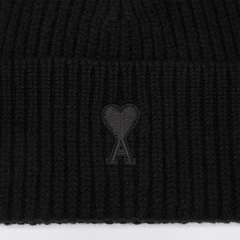 Ami Ami Paris Ami De Coeur Black Wool Hat - Image 5
