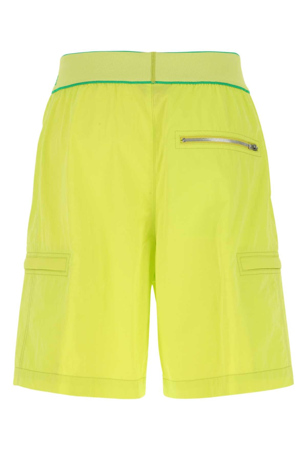 Bottega Bottega Veneta Acid Green Nylon Bermuda Shorts - Image 5