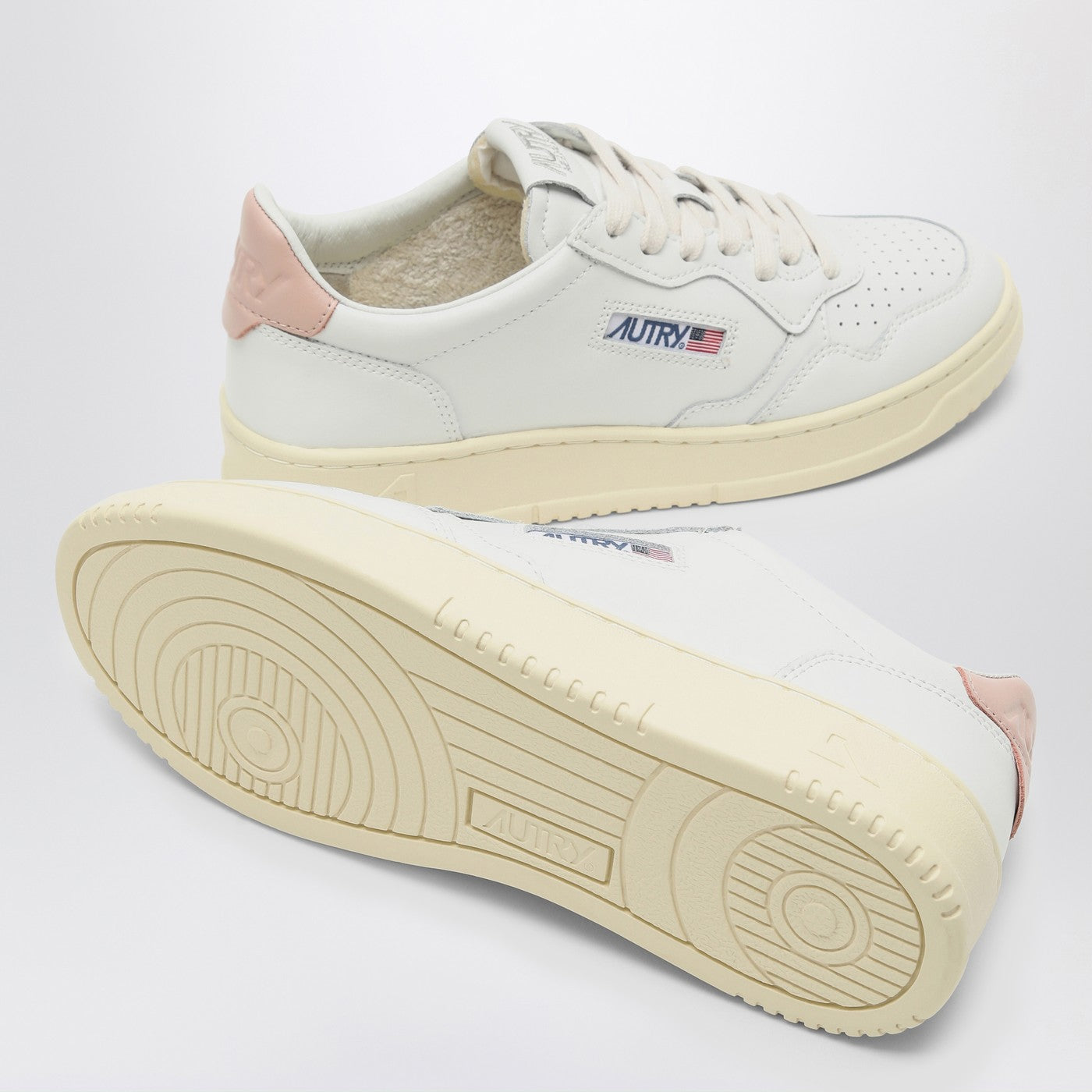 Autry White/Pink Leather Medalist Sneakers - Image 5