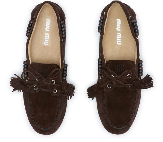 MIU MIU Suede loafers with tassels - Image 5