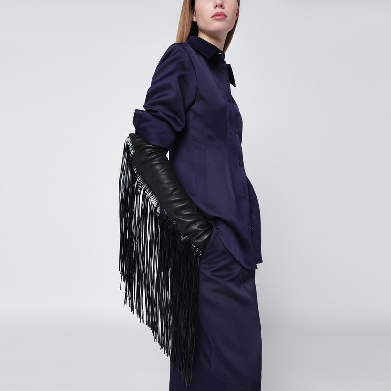 Sportmax Sportmax フリンジ付きロング ブラック グローブ - Image 5