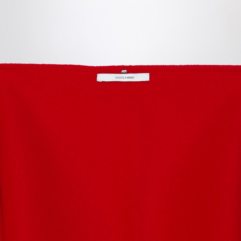 Sportmax Sportmax レッド ウール スカーフ フリンジ付き - Image 5