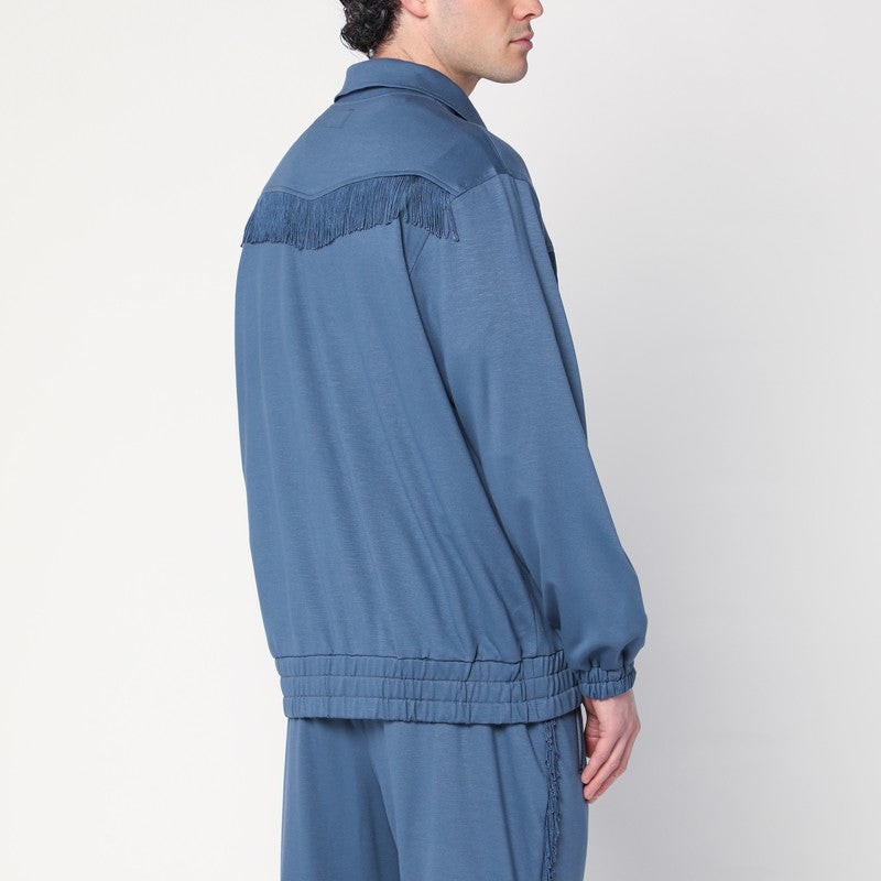Needles Needles Slate Blue Sweatshirt With Fringes - Image 5