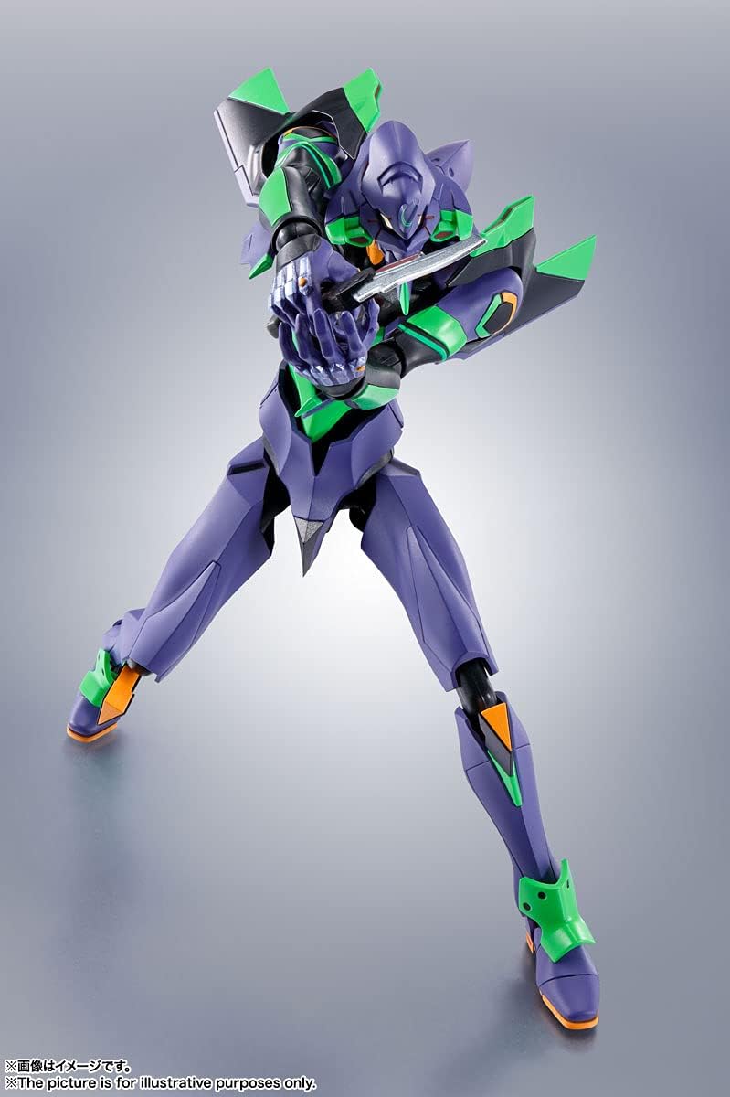 Robot Spirits BAS62117 Evangelion (Side EVA) Evangelion First Unit + Spear of Casius (Renewal Color Edition), Approx. 6.7 inches (170 mm), ABS & PVC, Pre-painted Action Figure
