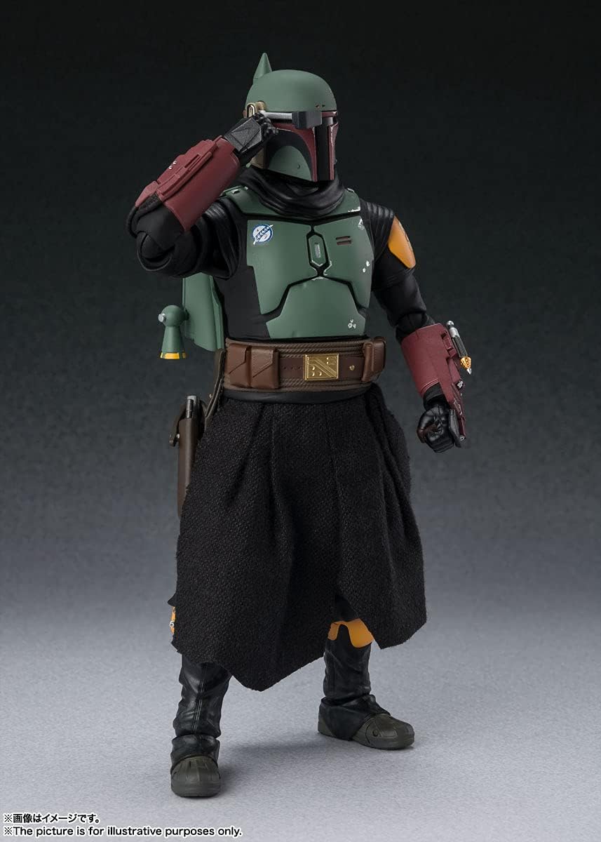 S.H. Figuarts Star Wars The Mandalorian Boba Fett, Approx. 6.1 inches (155 mm), ABS & PVC & Fabric, Pre-painted Action Figure