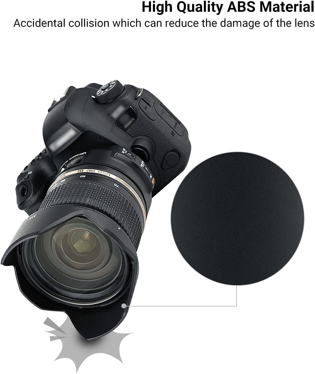 JJC Reversible Lens Hood for Tamron HA007 Compatible Tamron SP 24-70mm F2.8 Di VC USD (Model Number: A007) Lens for Sony A7RIV A7SIII A7RIII A7RII A7III A7SII A7II A9II A99II Canon EOS 6DM2 5DM4 Nikon
