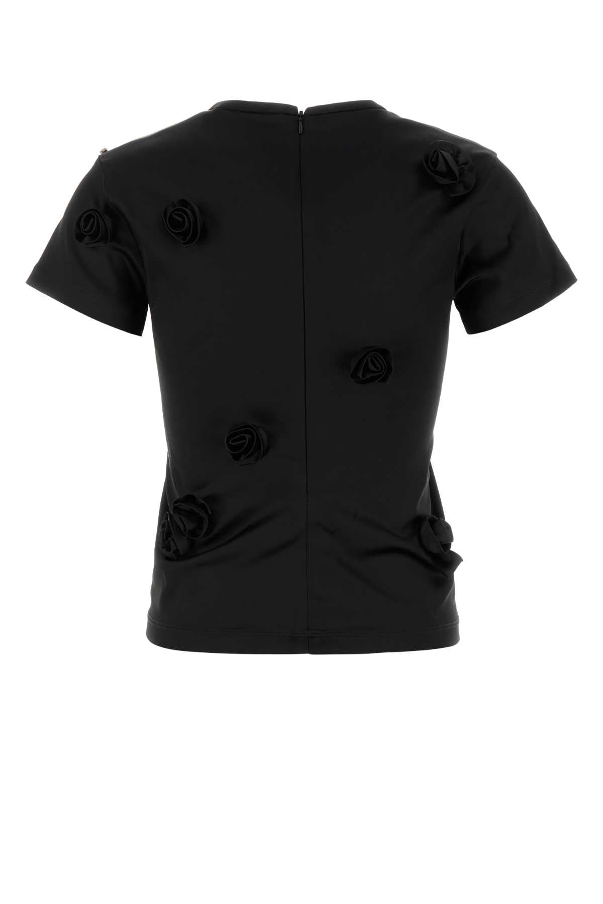 Sportmax SportMax Black Satin Mendoza Tシャツ - Image 5