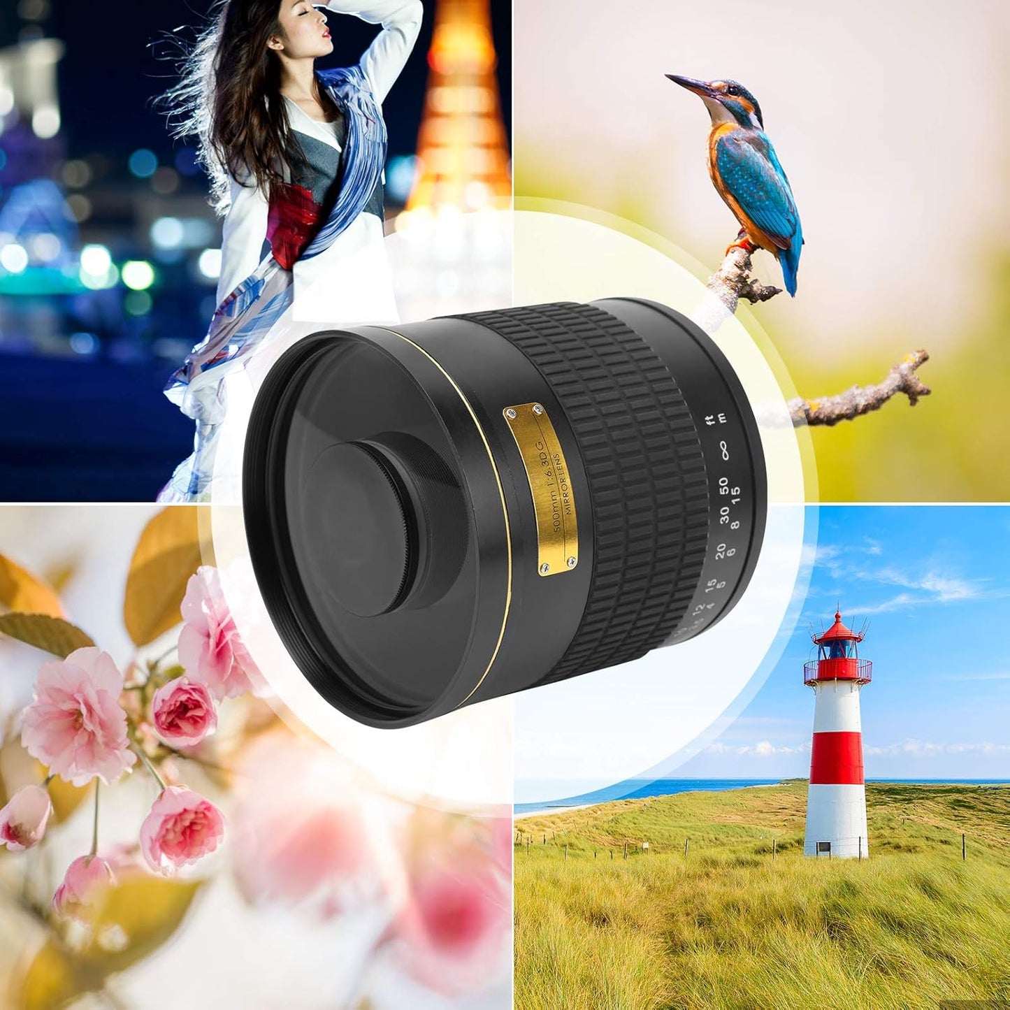 EF Mount Camera Lens, 500mm F6.3 Super Telephoto Manual Focus Lens - Multilayer MC Coating - Long Range Shooting Professional Lens for Canon EF Mount SLR Cameras (Black)