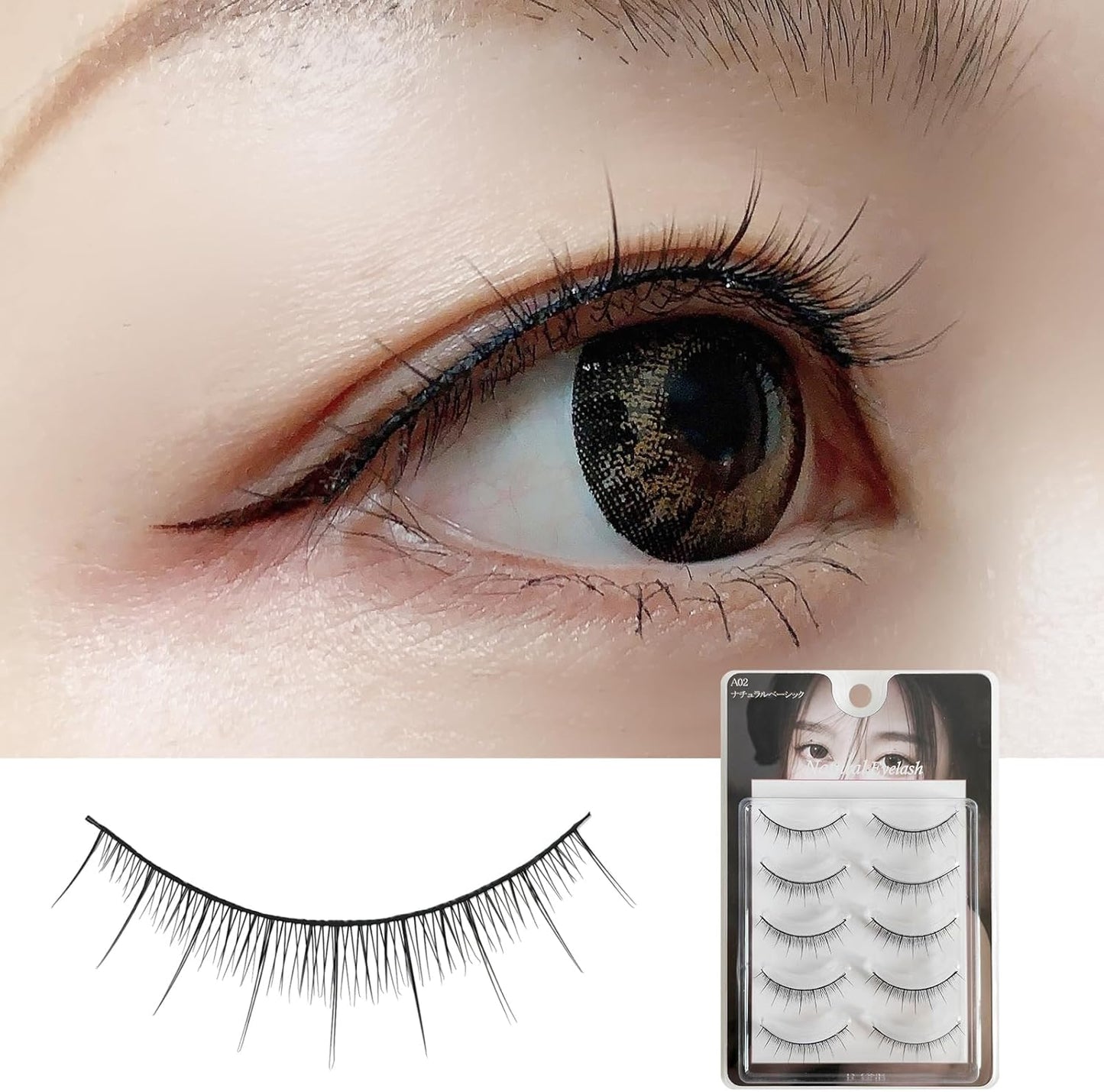 D-ONE Natural 5 Pairs False Eyelashes (A02 Natural Basic)