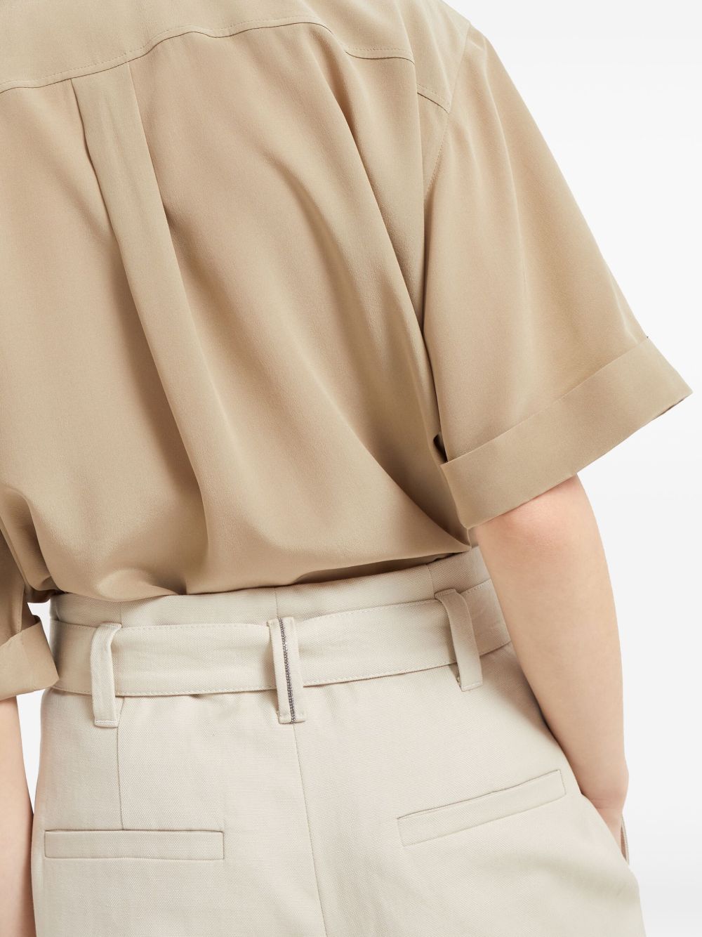 Brunello Cucinelli Canvasのズボンは光沢のあるディテールを備えています - Image 5