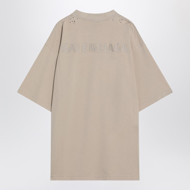Balenciaga Balenciaga Beige New Balenciaga Back Medium Fit Tシャツ - Image 5