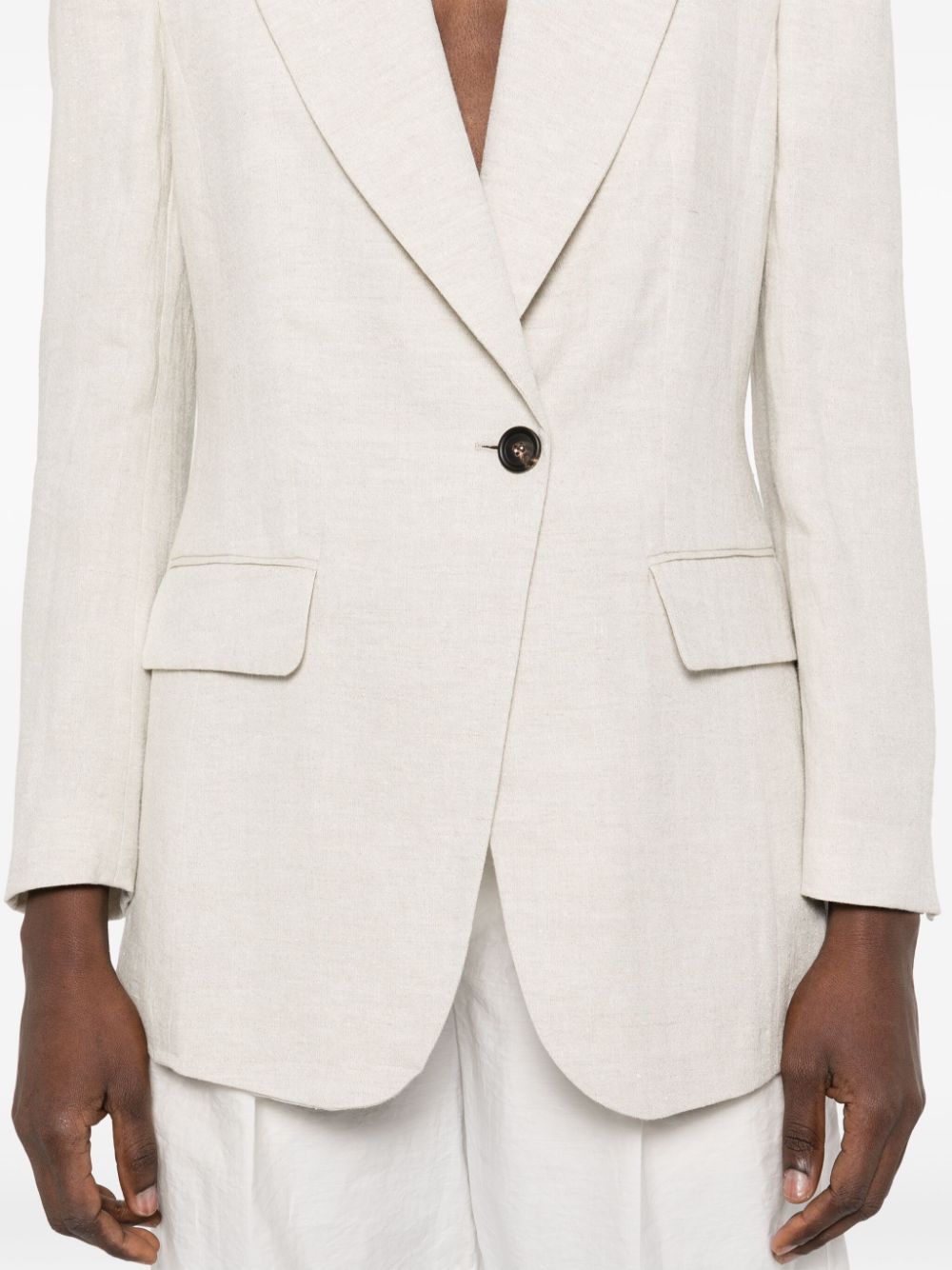 Brunello Cucinelli Linenシングル胸部ジャケット - Image 5