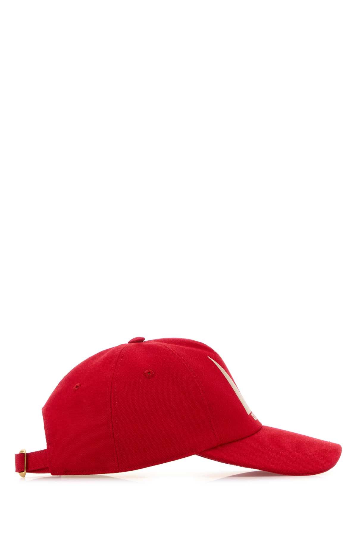 Valentino ヴァレンティーノガラヴァニレッドコットン野球帽 - Image 5
