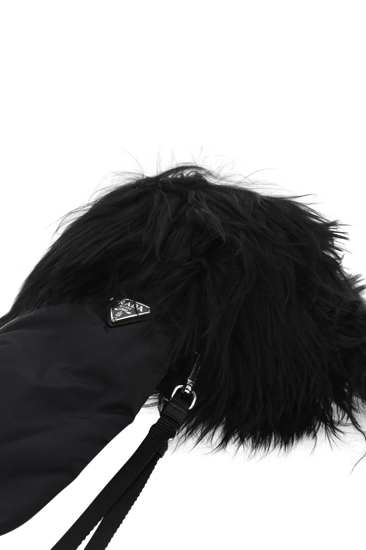 Prada プラダブラックナイロンとナッパレザーグローブ - Image 5