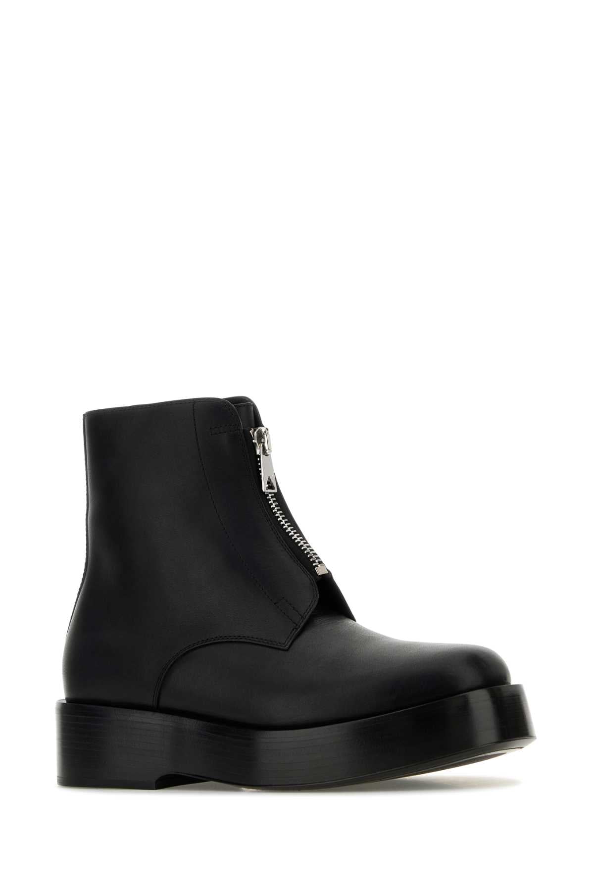 Bottega ボッテガベネタブラックレザートリノアンクルブーツ - Image 5