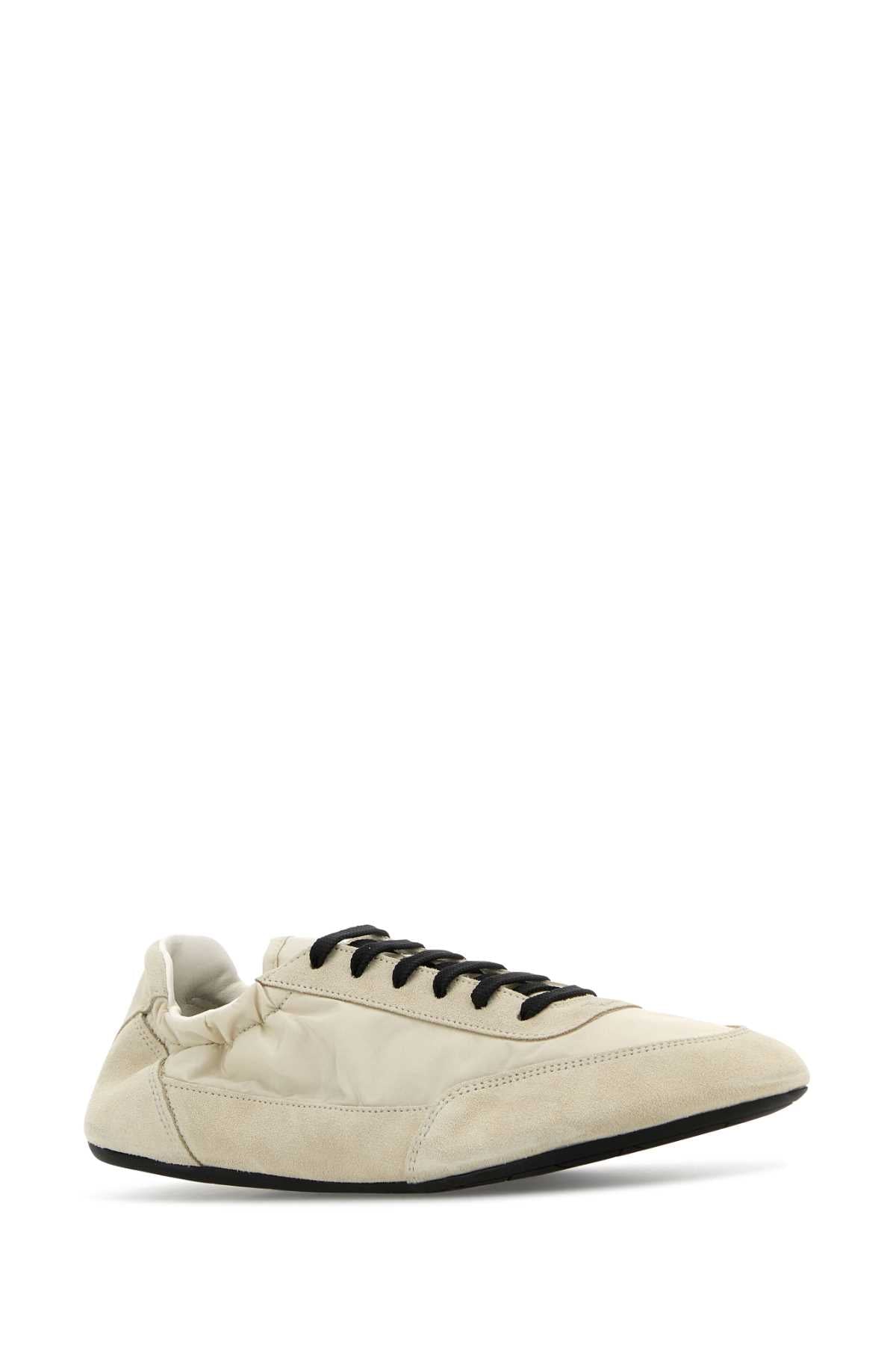 Prada Prada Ivory Re Nylonとスエードの崩壊スニーカー - Image 5