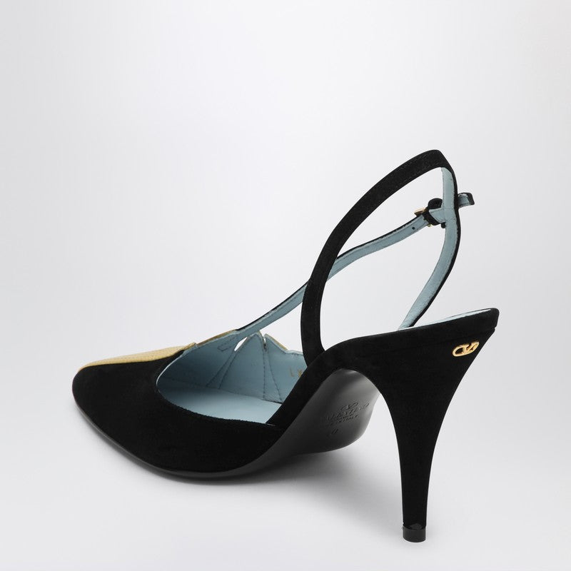 Valentino バレンティーノガラヴァニハイスリングバック有作黒と金 - Image 5