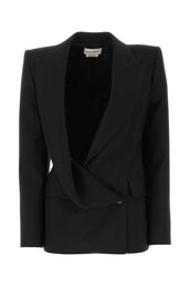 Alexander Mcqueen アレクサンダーマックイーンブラックストレッチビスコースブレンドトップ - Image 5