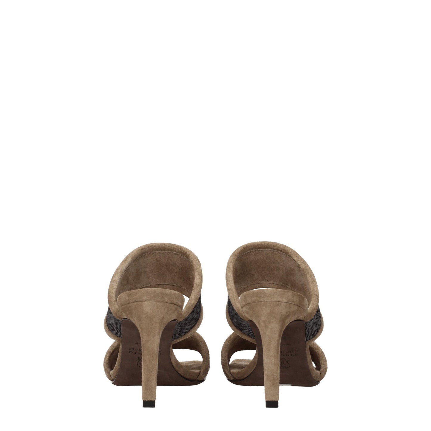 Brunello Cucinelli Sandals Women Suede Beige/Silver - Image 5