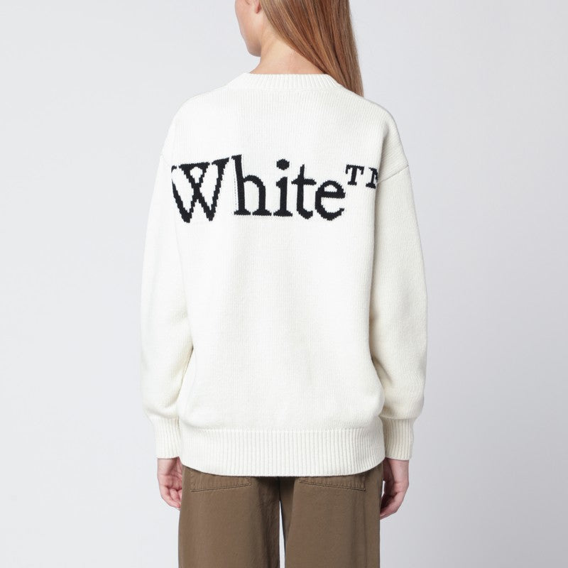 Off オフホワイト™ホワイトセーターとロゴintarsia - Image 5