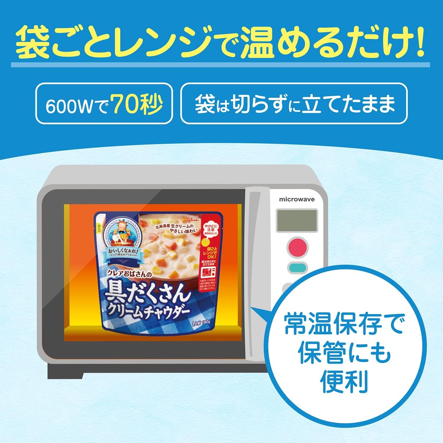Glico Aunt Claire Cream Chowder, 6.3 oz (180 g) x 5 Packs