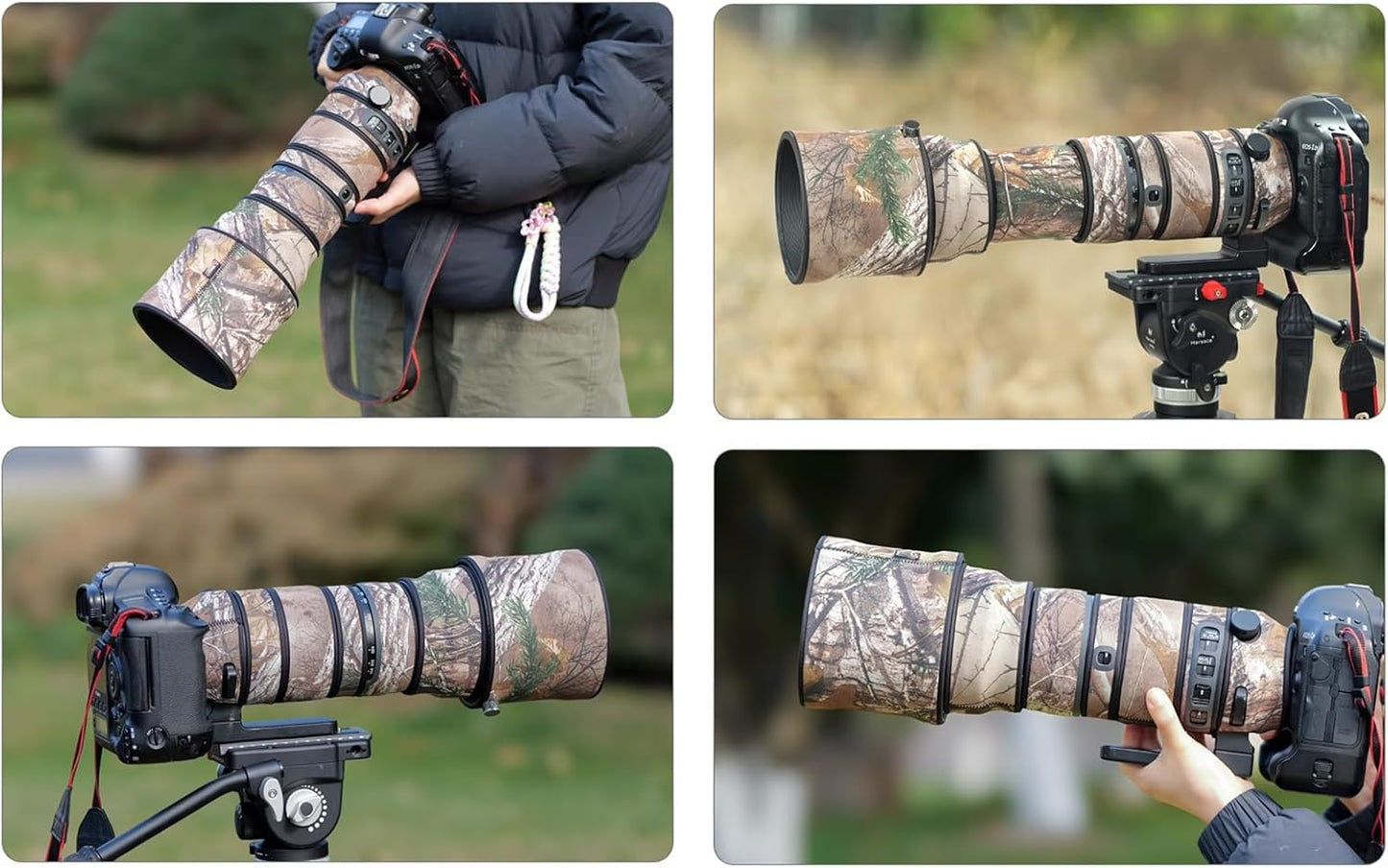 COMEOXO Sigma Lens Cover Waterproof Material Lens Protective Cover for SIGMA 150-600mm F5-6.3 DG DN OS Sports (Sony E mouth/L mouth) Telephoto Lens Cover Sigma Lens Camouflage Protective Cover Elastic