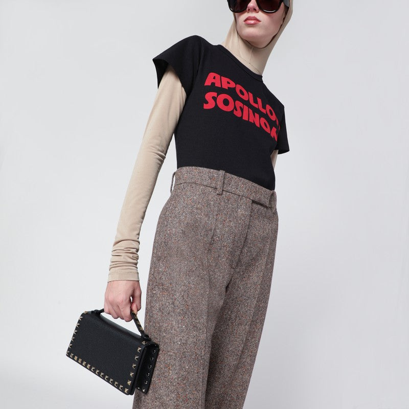 Valentino ヴァレンティノ ガラヴァーニ ロックスタッズ ウォレット ブラック ストラップ付き - Image 5