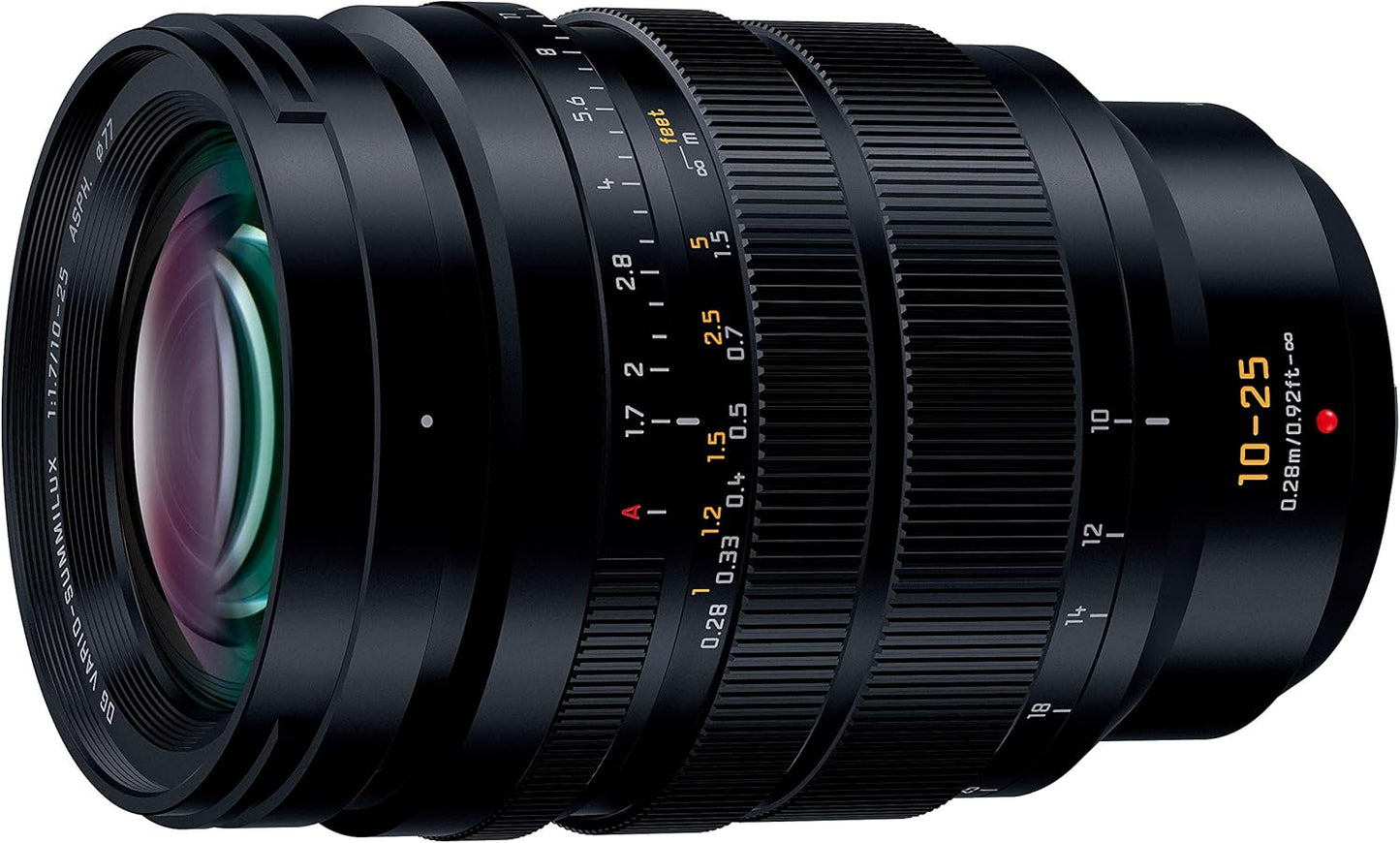 Panasonic Lumix LEICA DG VARIO-SUMMILUX 10-25mm/F1.7 ASPH. Black Wide-Angle Zoom Lens for Micro Four Thirds H-X1025