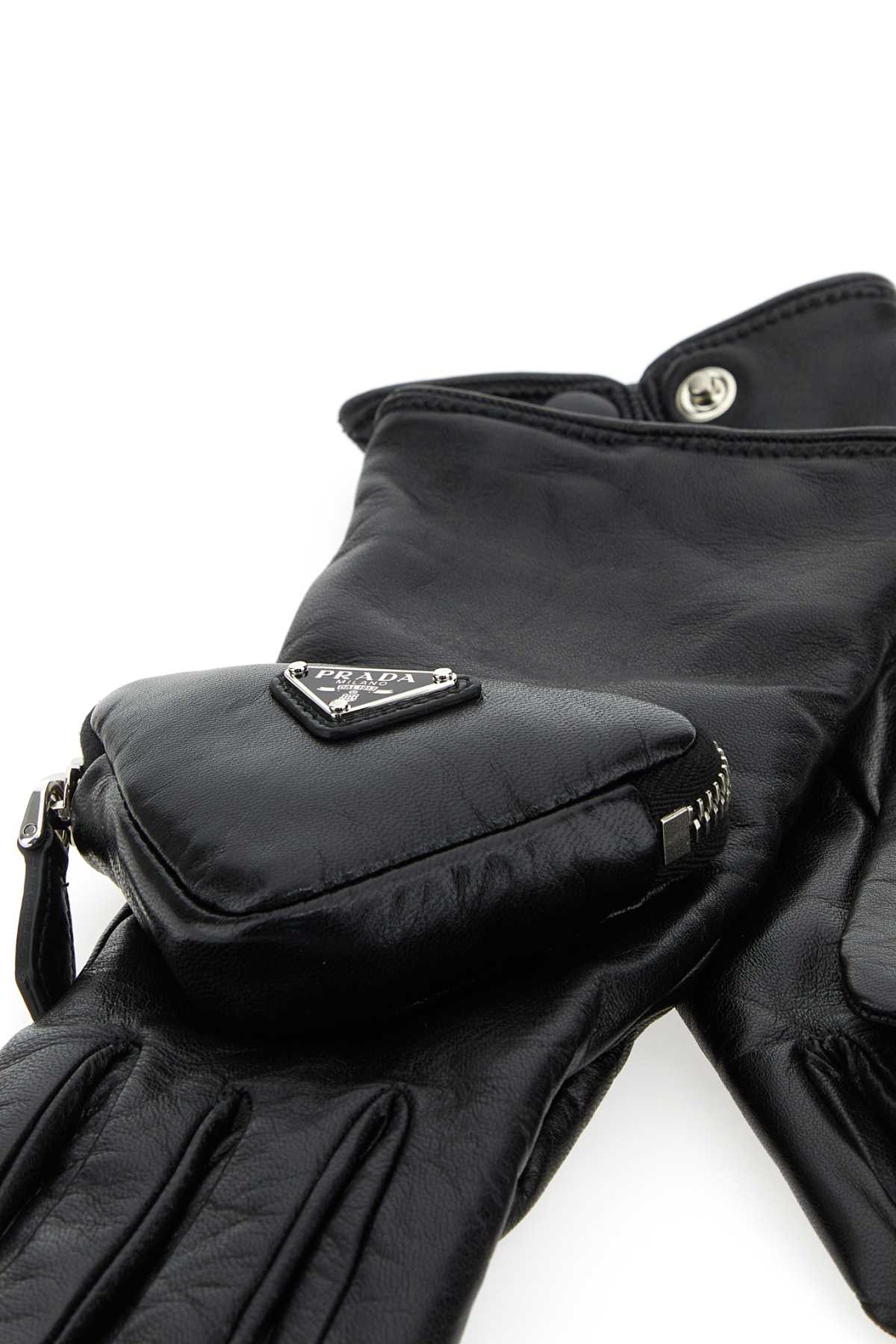 Prada プラダブラックレザーグローブ - Image 5