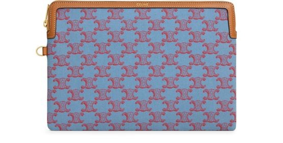 CELINE Small pouch with strap cuir Triomphe in textile with Triomphe all over - Image 5