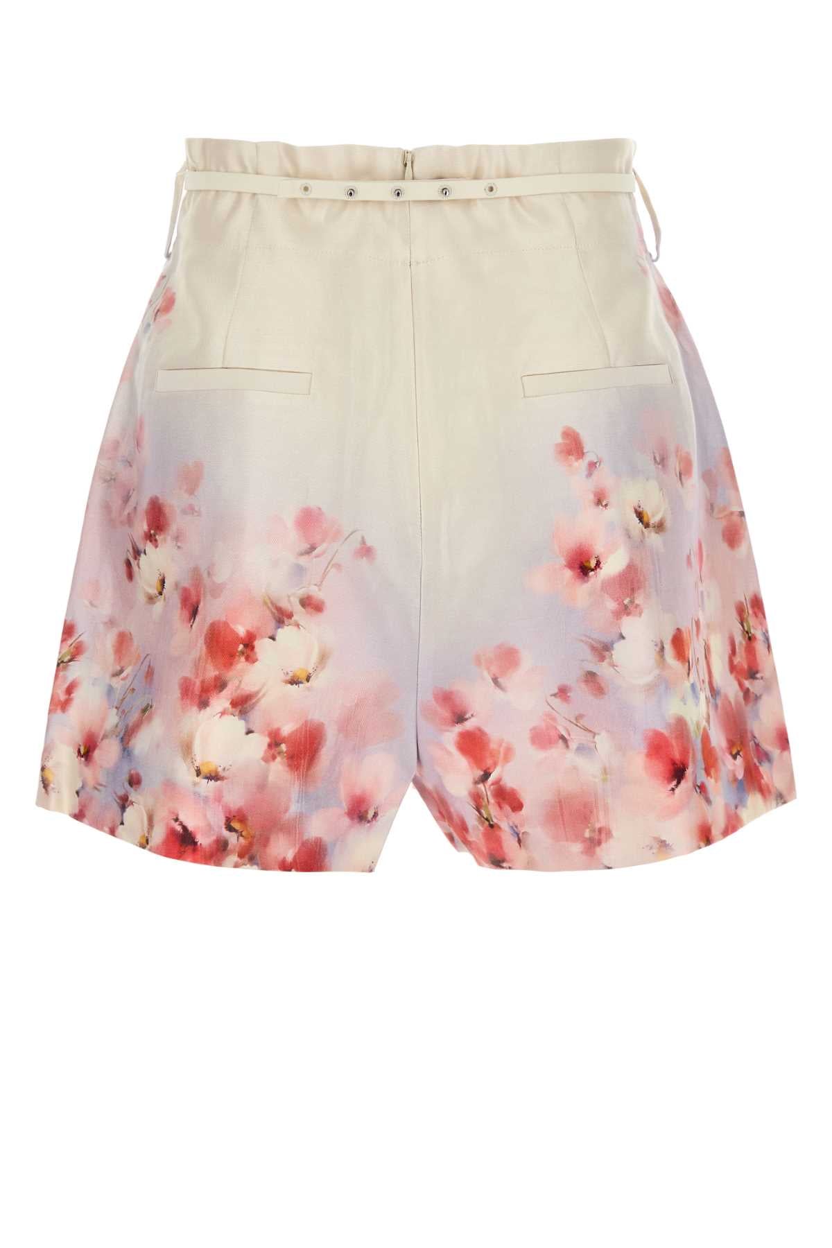 Zimmermann Zimmermannプリントされたサテンクラッシュショーツ - Image 5