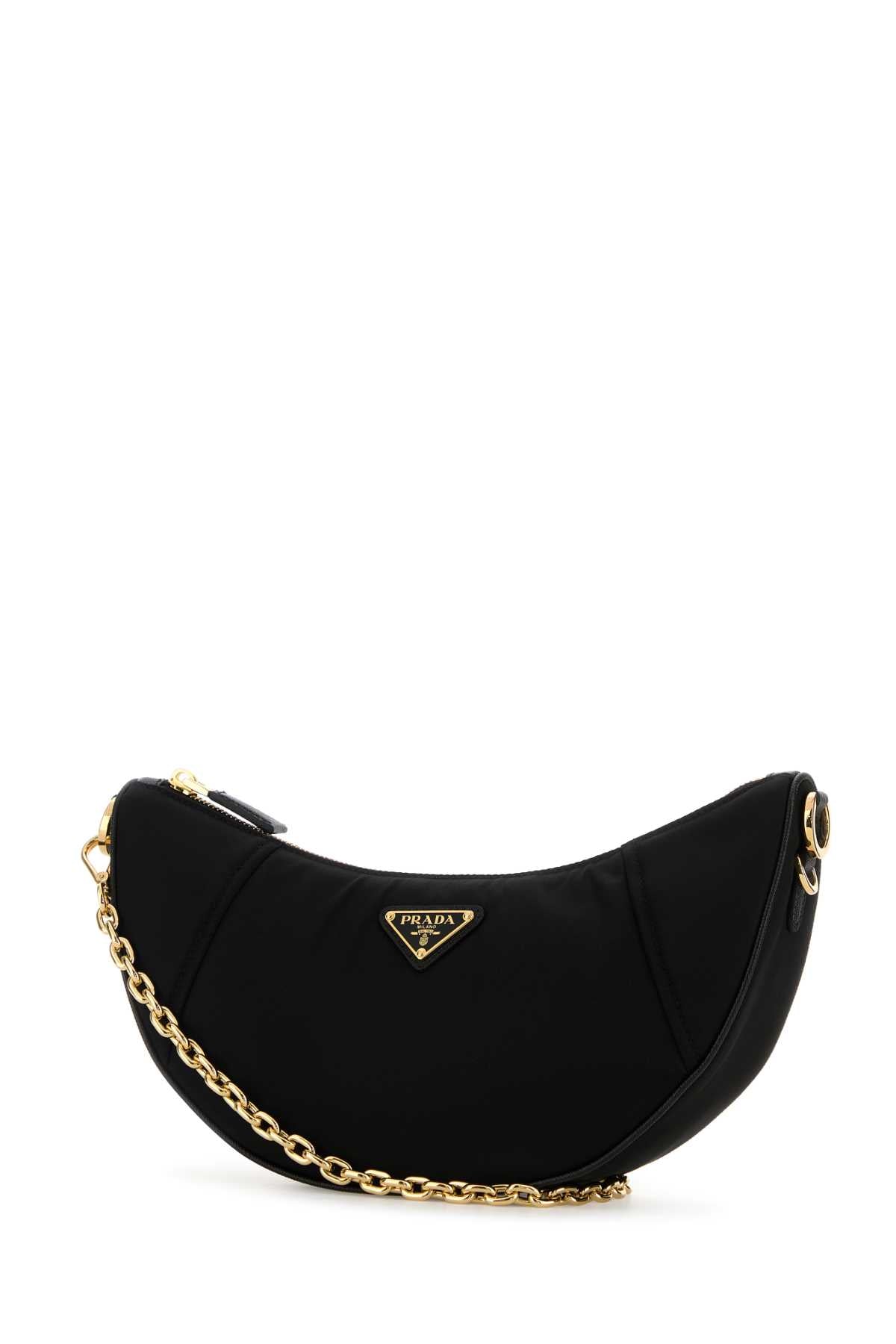 Prada プラダブラックreナイロンプラダデミルーンショルダーバッグ - Image 5