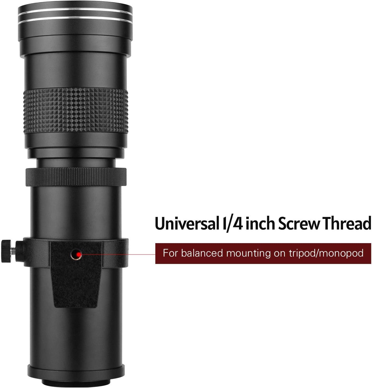 LOUJIN Camera MF Super Telephoto Zoom Lens F/8.3-16 420-800mm T2 Mount (with AI Mount Adapter Ring) Universal 1/4 Screw Replacement for Nikon AI Mount D50 D90 D5100 D7000 D3 D5100 D3100 D3000D60