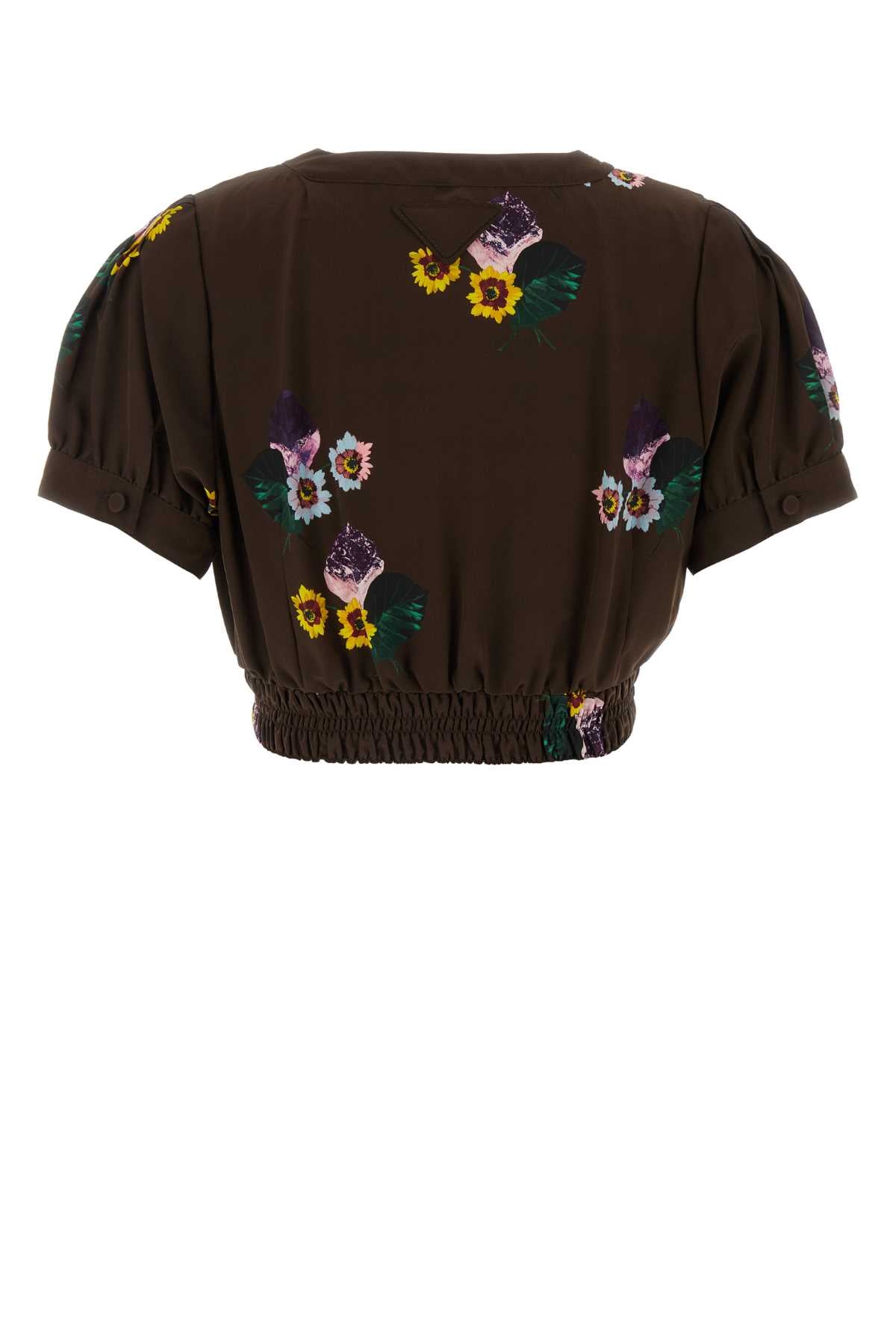 Prada プラダプリントポリポンジクロップトップ - Image 5