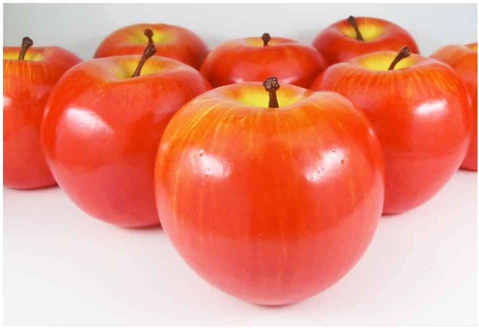 Set of 8 Realistic Apples Food Sample Fruit Model (Red II-Lightweight)