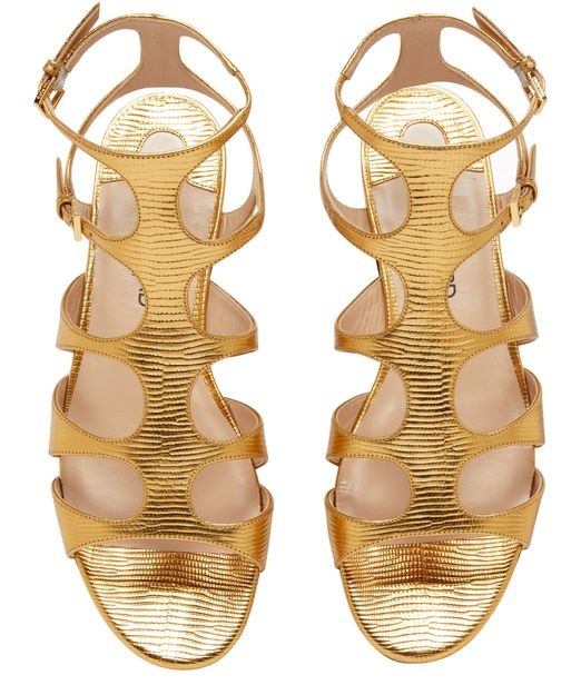 TOM FORD ラミネート入り リザードプリント入り サンダル - Image 5