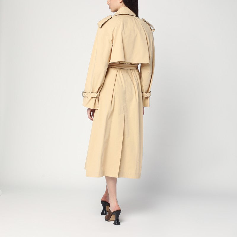 Monot DRIES VAN NOTENダブルブレストベージュトレンチコートの綿のトレンチコート - Image 5