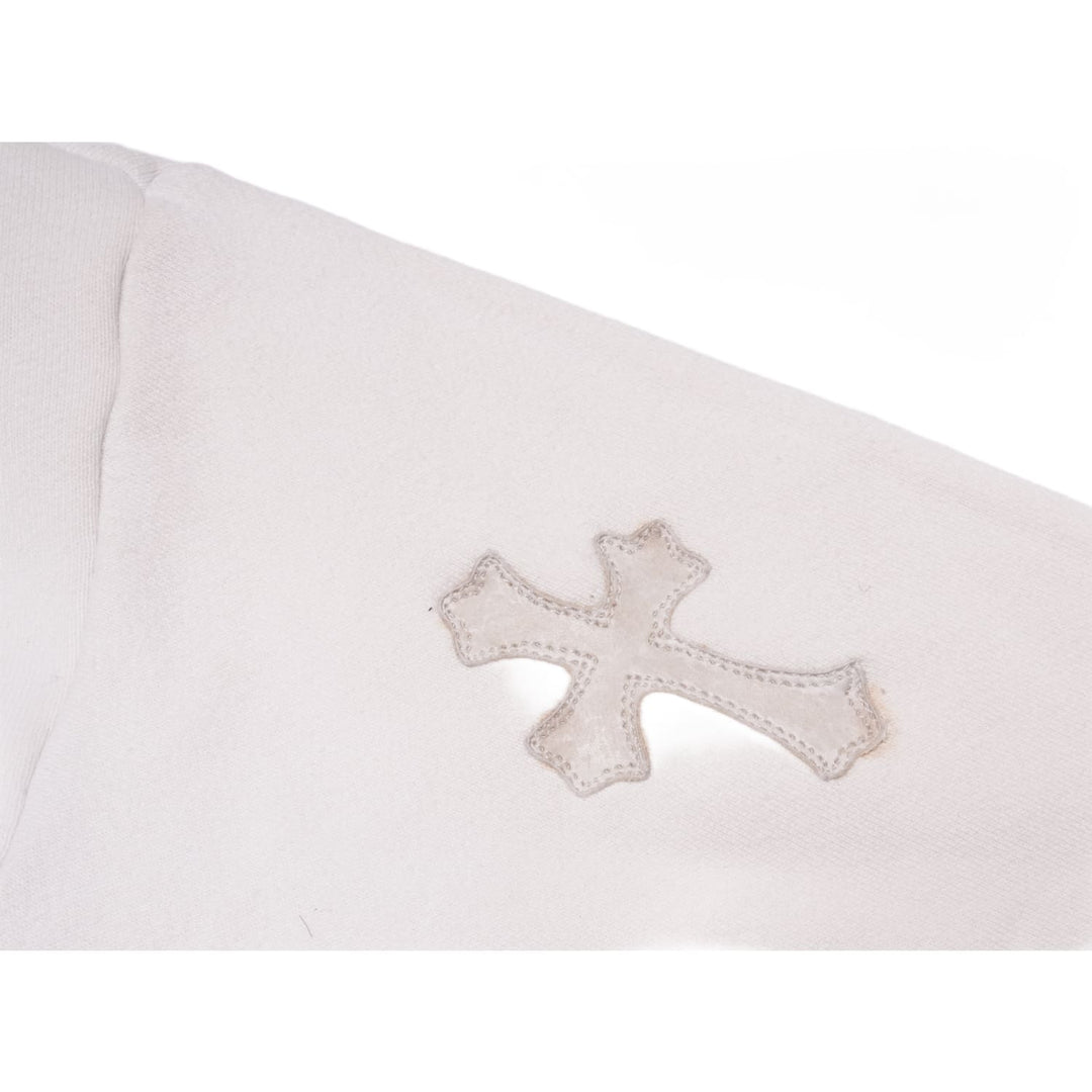 CHROME HEARTS 'TRIPLE WHITE' CROSS PATCH CREWNECK
